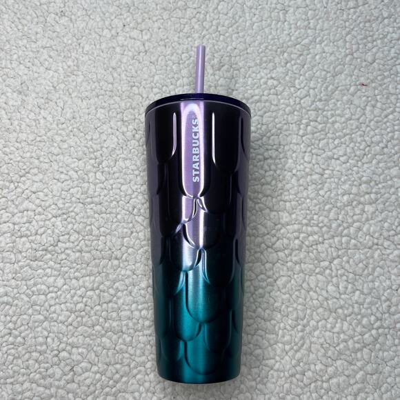 Starbucks 2023 Spring Purple Twilight Ombre Mermaid Scales Stainless Tumbler Cup - Picture 2 of 9